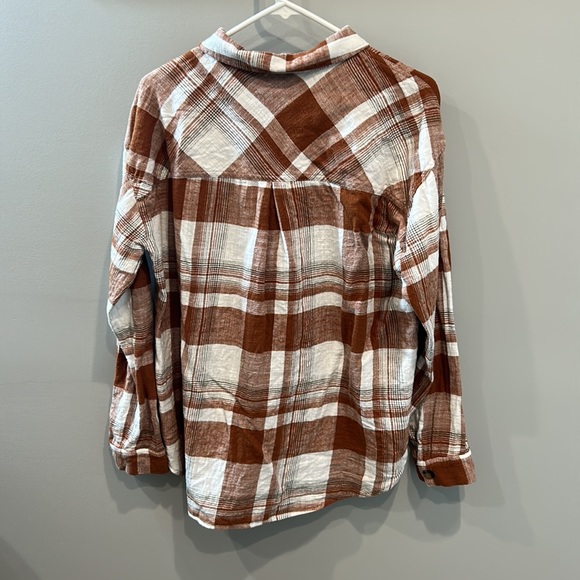 Maurice’s Brown Cabin Plaid Boyfriend Button Down Shirt - Picture 3 of 5
